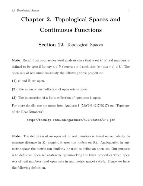 Chapter 2. Topological spaces - Lecture notes for MA2223 - wintechmobiles.com