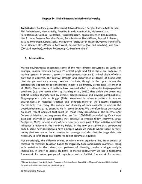 Chapter 34 Global Patterns in Marine Biodiversity - raincitystudios.com