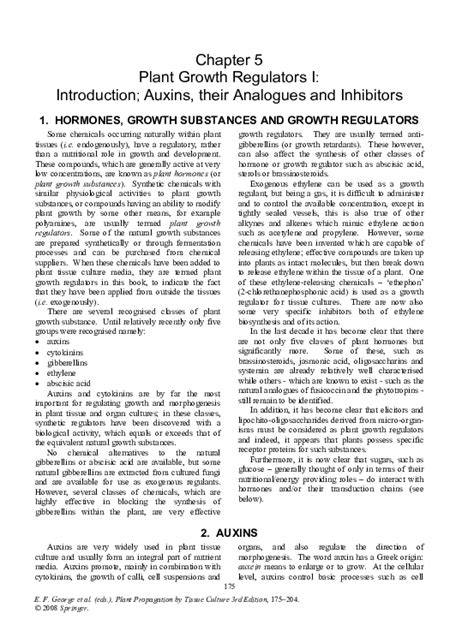 Chapter 5 Plant Growth Regulators I Introduction Auxins, their ... - raincitystudios.com