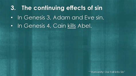 CHAPTER 6 EFFECTS OF SIN Immediate effects of sin on humanity …