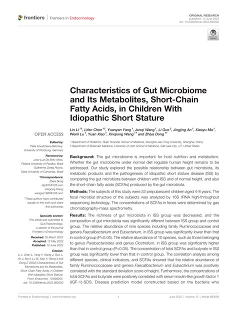 Characteristics of gut microbiota in 22 children with idiopathic short ... - wintechmobiles.com