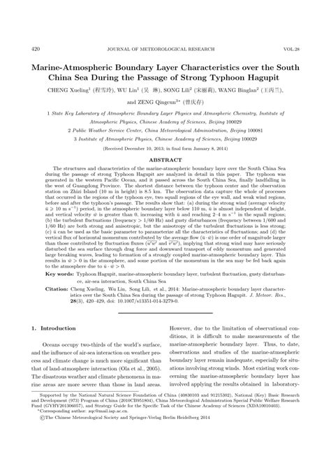 Characteristics of the Marine Atmospheric Boundary … - raincitystudios.com