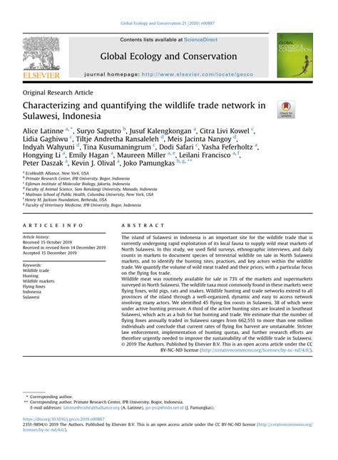 Characterizing and quantifying the wildlife trade network in Sulawesi ... - wintechmobiles.com