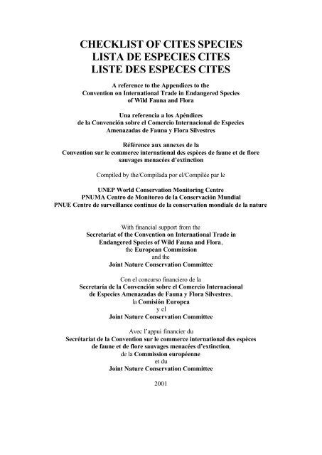 Checklist of CITES species - muktibox.com