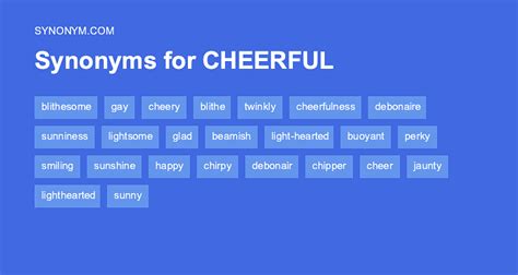 CHEERFUL Synonyms & Antonyms - 138 words - wintechmobiles.com