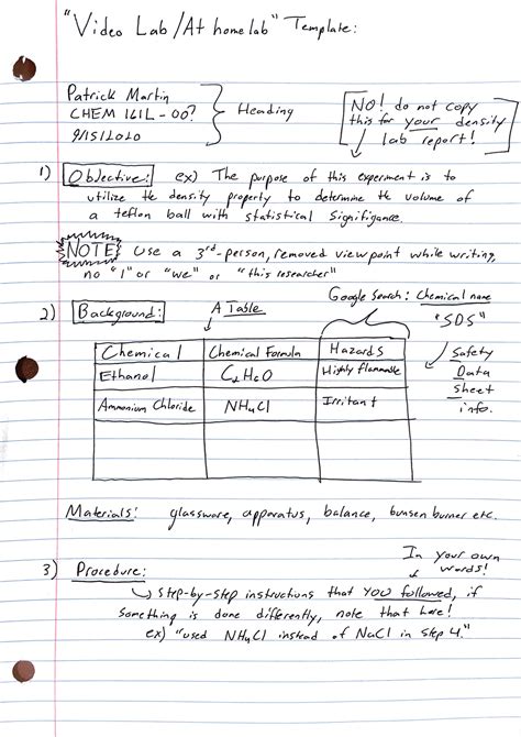 CHEM 161L LAB Report Template - CHEM161L - Studocu