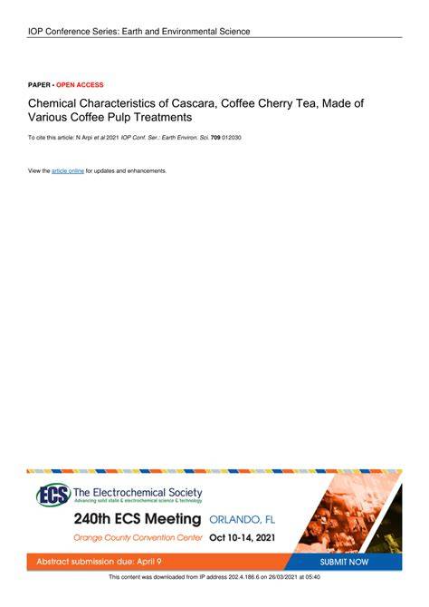 Chemical Characteristics of Cascara, Coffee Cherry Tea ... - IOPscience - raincitystudios.com