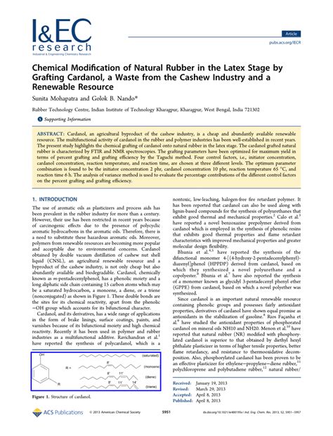 Chemical Modification of Natural Rubber as a Route to Renewable ... - wintechmobiles.com