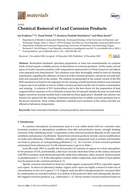 Chemical Removal of Lead Corrosion Products - PMC - muktibox.com