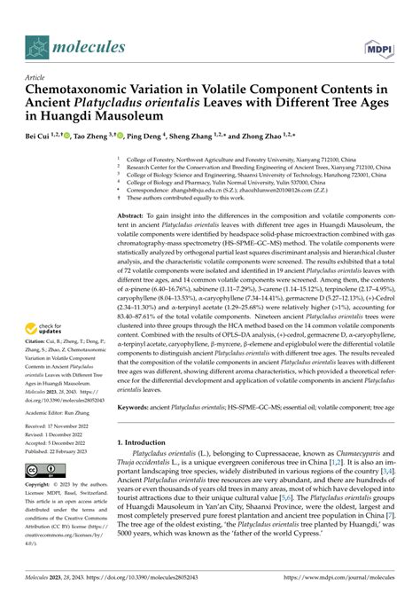 Chemotaxonomic Variation in Volatile Component … - raincitystudios.com