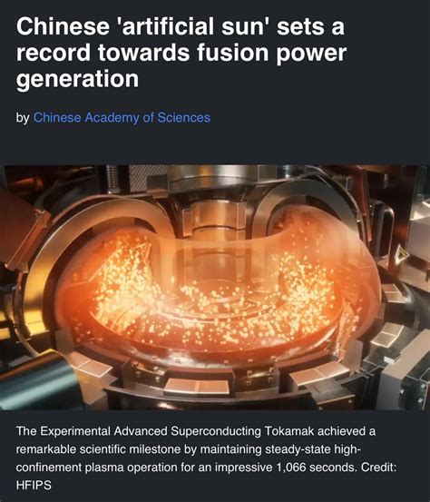 Chinas Artificial Sun Nuclear Fusion Record - wintechmobiles.com