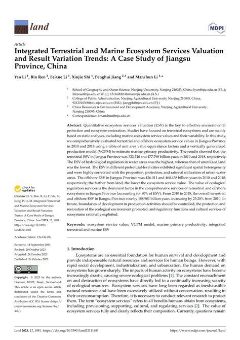 Chinese marine ecosystem services value: Regional and structural ... - raincitystudios.com