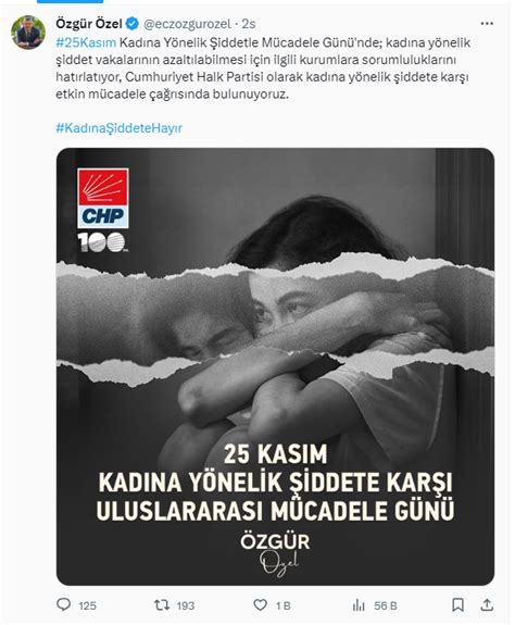 CHP Lideri Özgür Özel’den ’25 Kasım’ paylaşımı