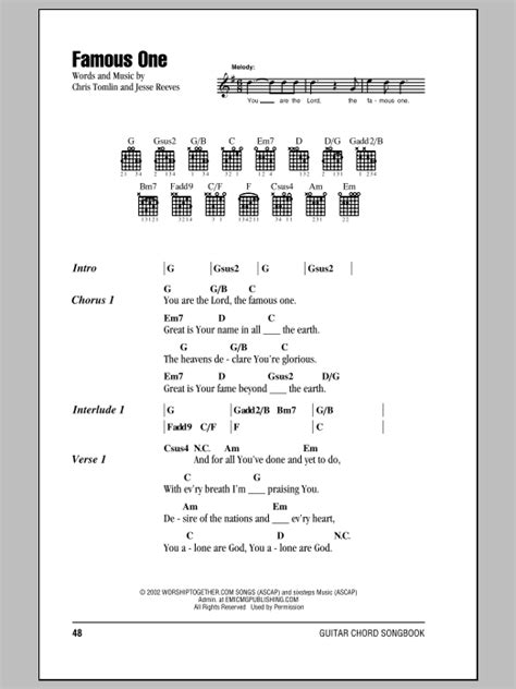 CHRIS TOMLIN - FAMOUS ONE CHORDS