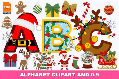 Christmas alphabet letters clipart - TPT - muktibox.com