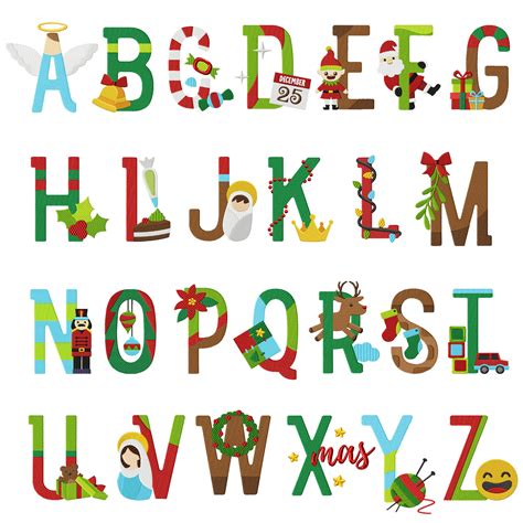 Christmas Alphabet Letters royalty-free images - muktibox.com