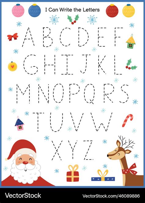 Christmas Alphabet Worksheets - Kids Activity Zone - muktibox.com