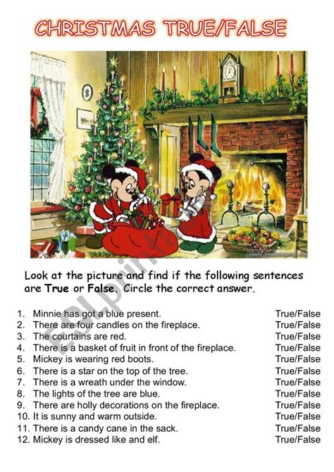 CHRISTMAS TRUE/FALSE ESL worksheet by libelula07