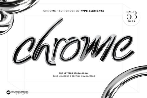 Chrome 3D Lettering Set - muktibox.com