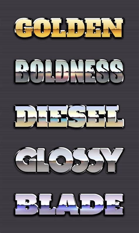 Chrome Reflection Text Styles Vol.2 psd vector - muktibox.com
