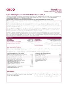 CIBC Managed Income Plus Portfolio Class A - The Globe and Mail