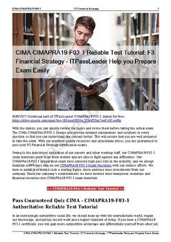 CIMAPRA19-F03-1 Exam