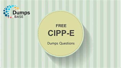 CIPP-E Dumps