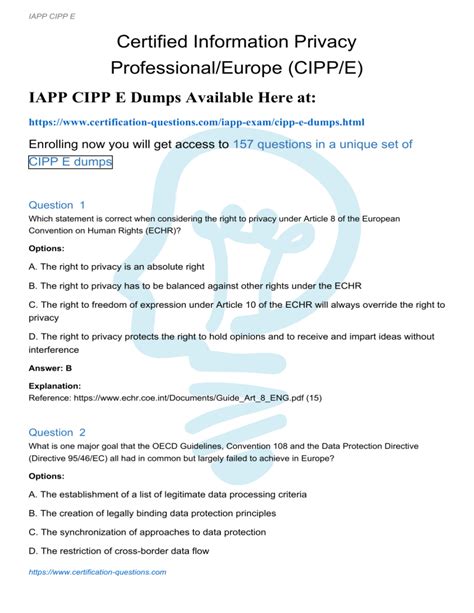 CIPP-E Echte Fragen