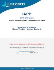 CIPP-US PDF Demo