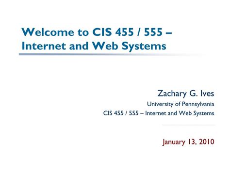 CIS 455/555: Internet and Web Systems - University of …