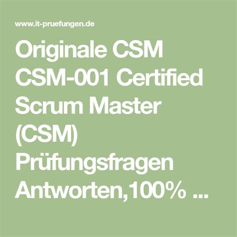 CIS-CSM Zertifizierungsprüfung