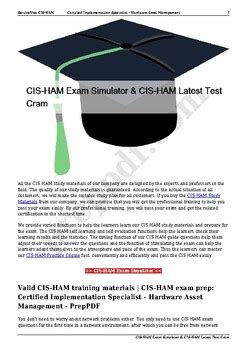 CIS-HAM Exam