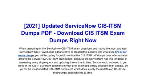 CIS-ITSM Dumps
