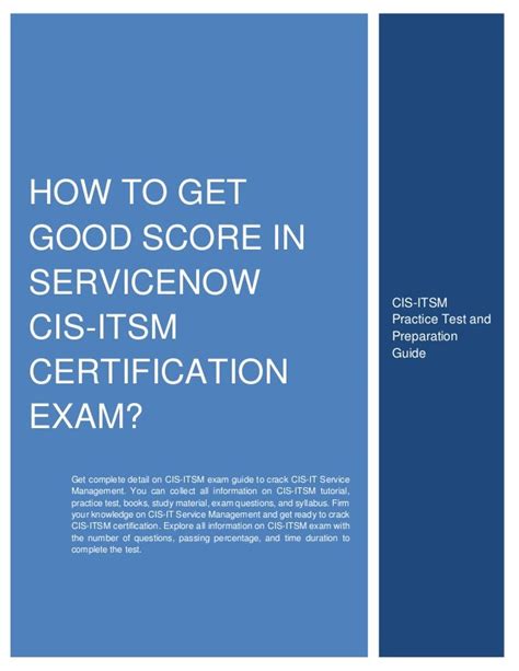 CIS-ITSM Test Passing Score