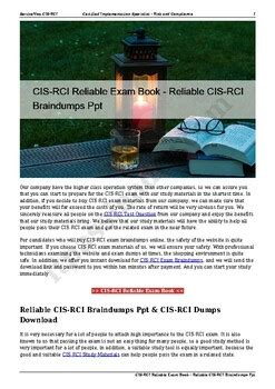 CIS-RCI Braindump Pdf