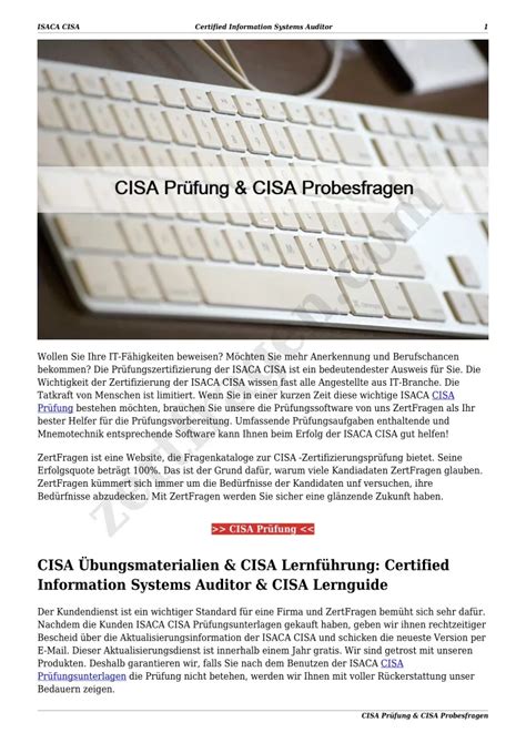 CISA Deutsch Prüfung