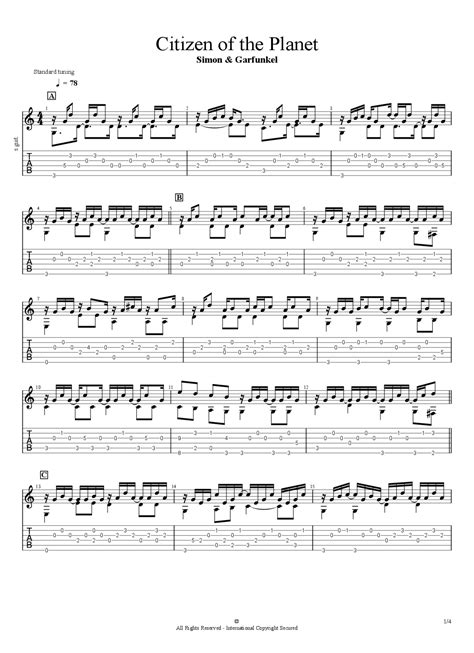 CITIZEN OF THE PLANET Chords - Simon & Garfunkel E-Chords