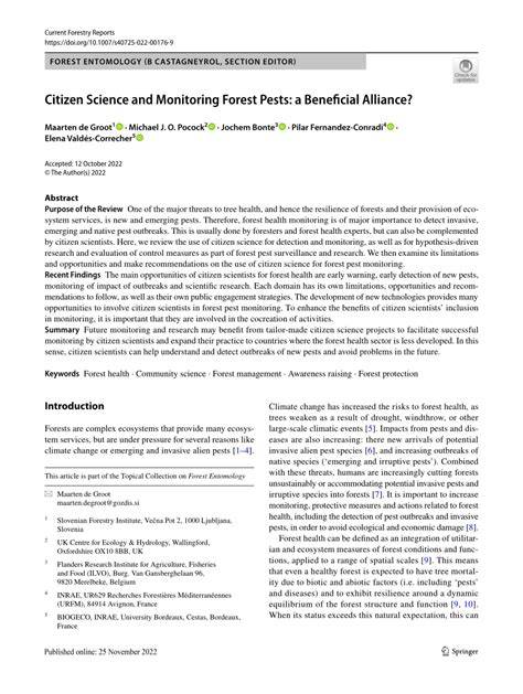 Citizen Science and Monitoring Forest Pests: a Beneficial ... - Springer - raincitystudios.com