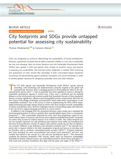 City footprints and SDGs provide untapped potential for ... - Nature - wintechmobiles.com