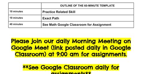 CL 3rd Grade Math Assignments Google Docs