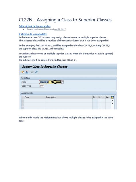 CL22N - Assigning a Class to Superior Classes - Product Lifecycle …