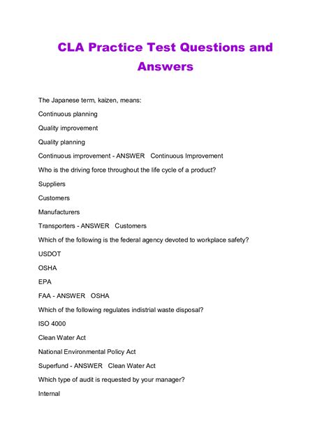 CLA Exam Fragen