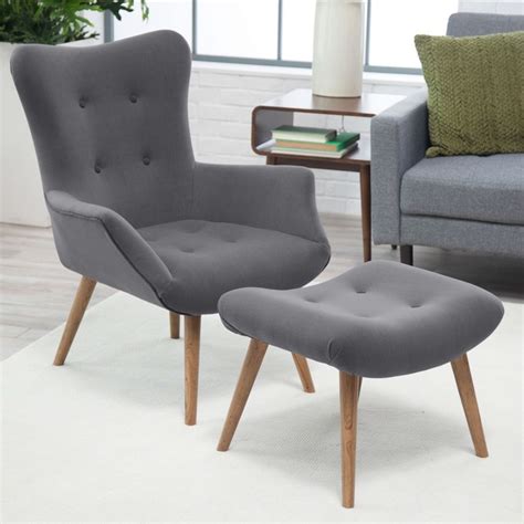 CLASSIC GREY MEDITERRANIAN CHAIR WITH OTTOMAN