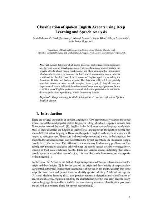 Classification of Spoken English Accents Using Deep Learning and Speech ... - coolestguyplanet.net