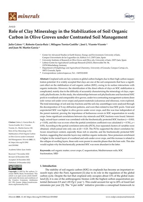 Clay Mineralogy: Soil Carbon Stabilization and Organic Matter ... - muktibox.com
