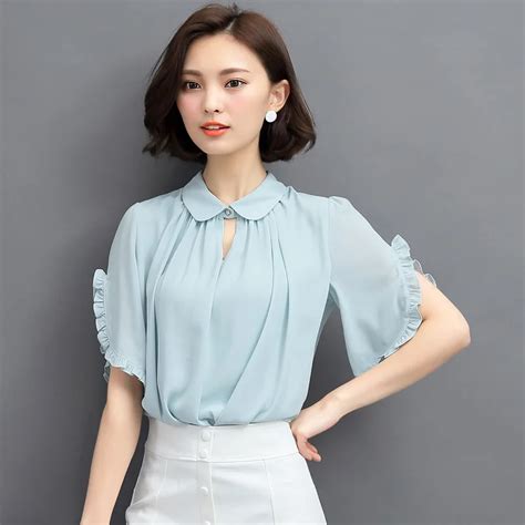 CLEARANCE Chiffon Blouses For Women Summer Shirts Short …