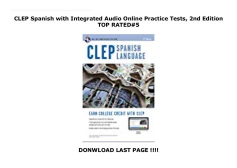 Download Clep Spanish With Integrated Audio Online Practice Tests 2Nd Edition By Lisa J Goldman