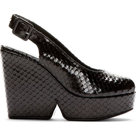 CLERGERIE Womens Black Snake Skin 1-1/2