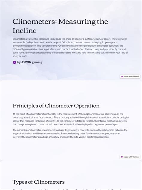 Clinometer Guide: Types & Applications | PDF - wintechmobiles.com