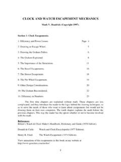 CLOCK AND W ATCH ESCAPEMENT MECHANICS - Abbey Clock